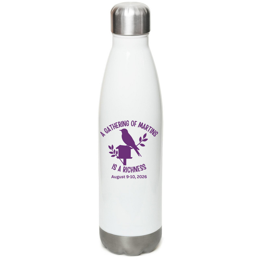 Richness Water Bottles, a White Stainless Steel Water Bottle