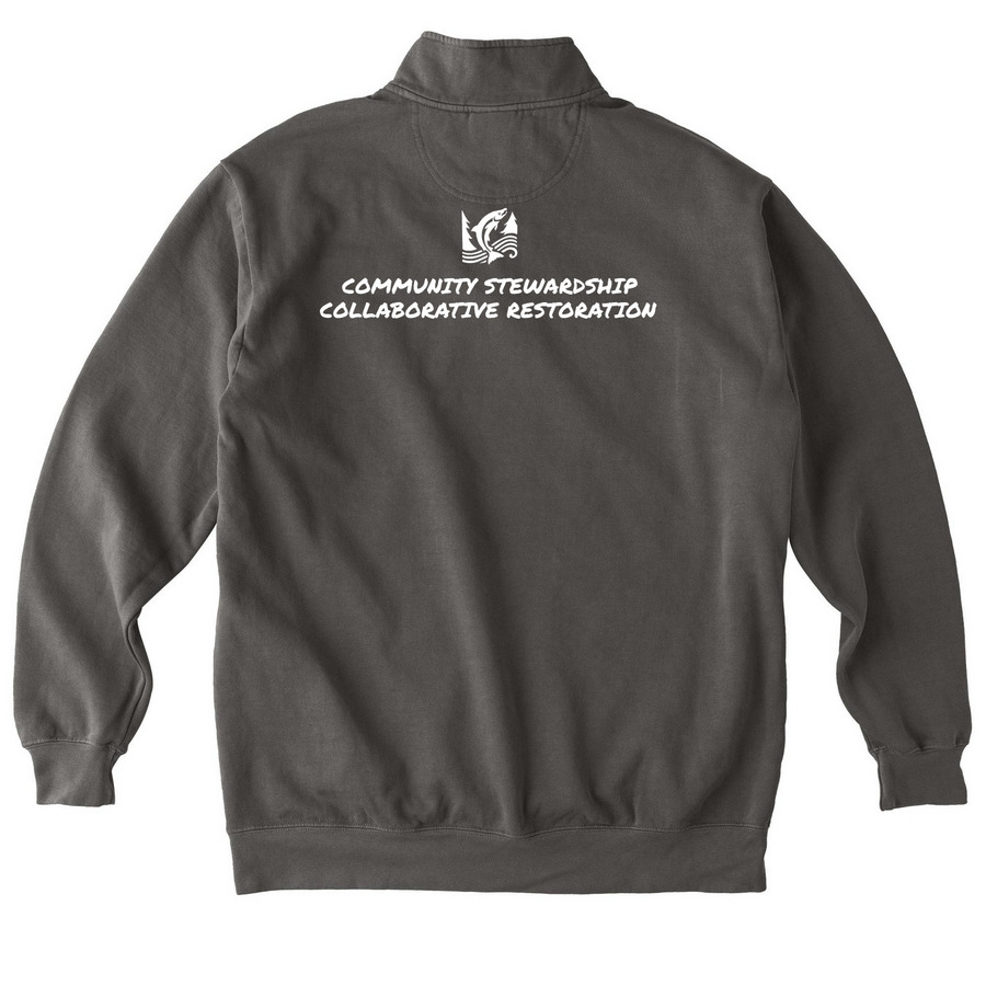NOSC Zips, a Pepper Comfort Colors Quarter Zip Pullover (back-view)