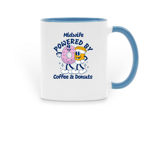 Midwife Power, a Light Blue Two-Tone Ceramic Mug