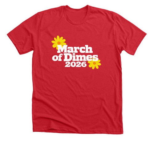 March of Dimes Walk, a Heather Red Premium Unisex Tee