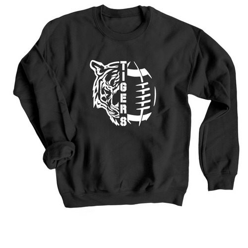 Tigers Football, a Black Crewneck Sweatshirt