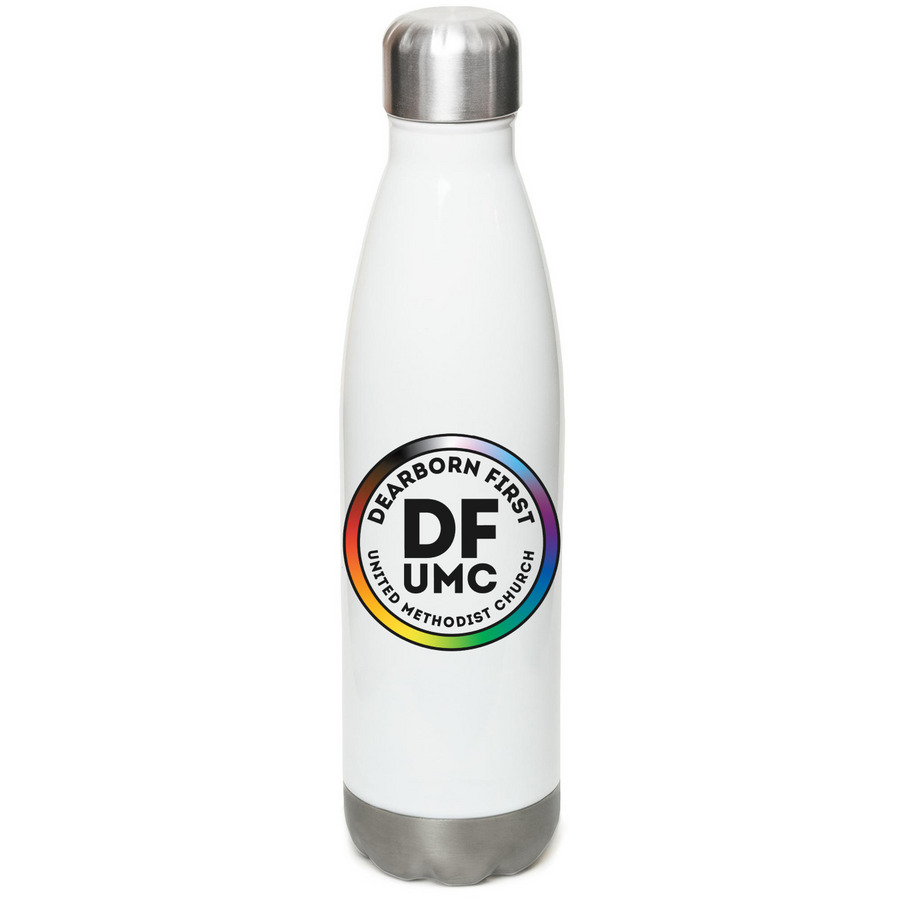 DFUMC Water Bottle, a White Stainless Steel Water Bottle