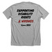 Disability Rights (& Wrongs), a Athletic Heather Premium Unisex Tee (back-view)