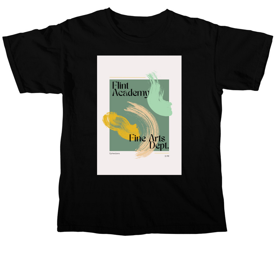 Flint Fine Arts Dept., a Black Comfort Colors Unisex Tee