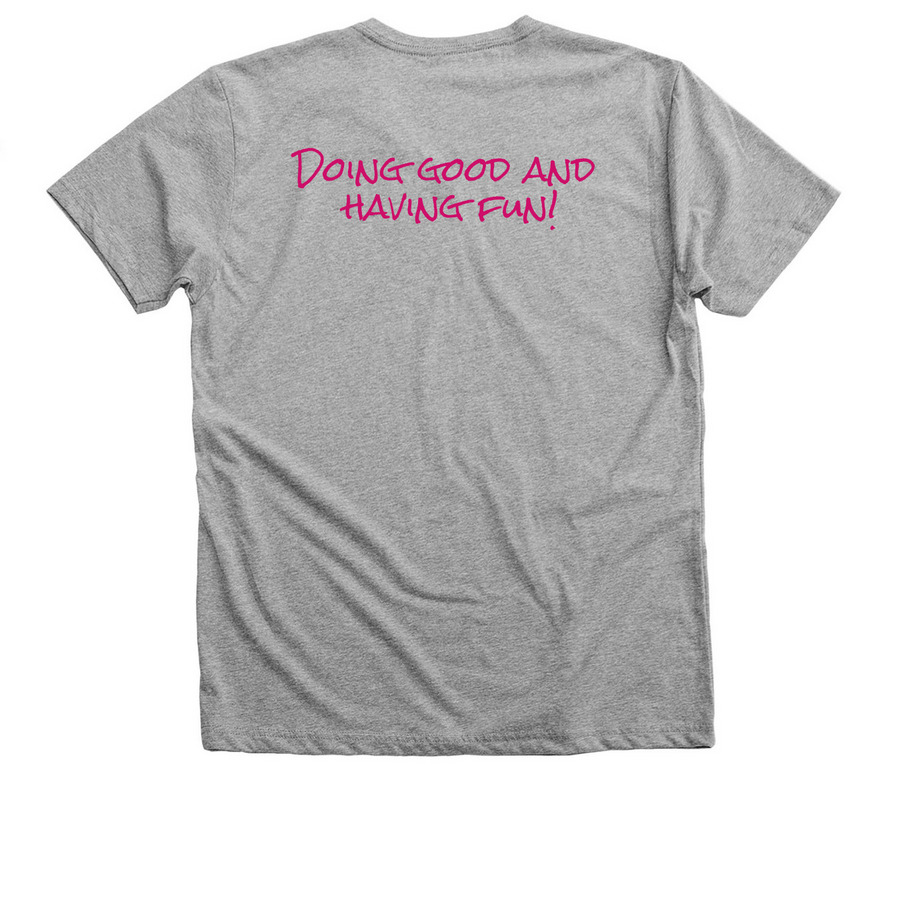 Daylight - Doing Good & Having Fun, a Athletic Heather Premium V-Neck Tee (back-view)