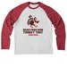 2006 Logo Collection, a Rise Up Red/ Bright White Allmade Eco Triblend Colorblock Raglan Long Sleeve Tee