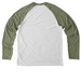 Got Bordeaux Shirts & Hoodies, a Olive You Green/ Bright White Allmade Eco Triblend Colorblock Raglan Long Sleeve Tee (back-view)