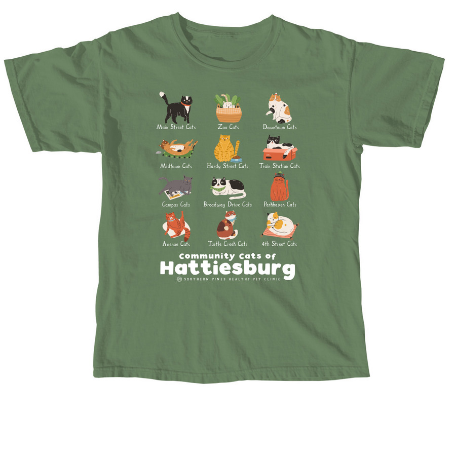 Community Cats of Hattiesburg, a Hemp Comfort Colors Unisex Tee