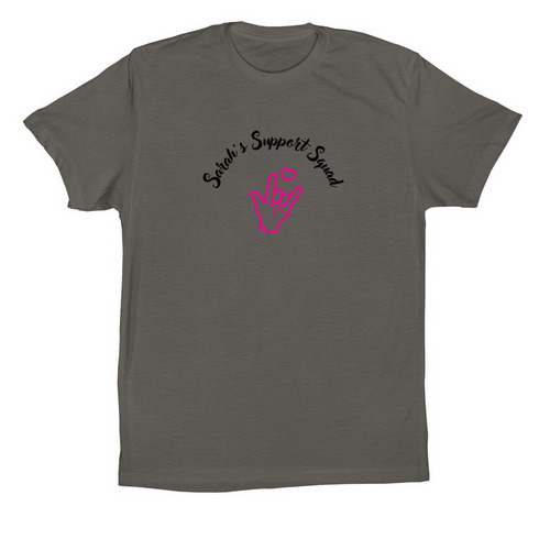 Sarah's support squad-love, a Asphalt Premium Cotton Tee