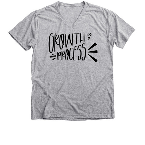 Growth is a Process, a Athletic Heather Premium V-Neck Tee