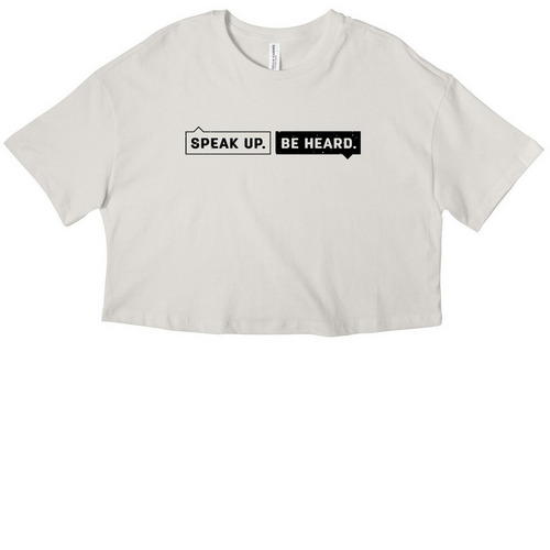 Speak Up, Be Heard Tee, a Vintage White Women?s Cropped Cotton Tee