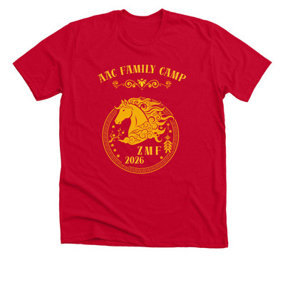2026 AAC Family Camp Tee- RED, a Solid Red Blend Premium Unisex Tee