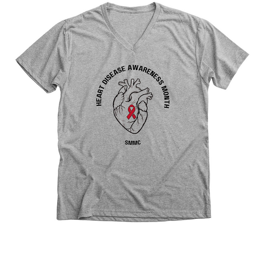 SMMC Heart Disease Awareness, a Athletic Heather Premium V-Neck Tee