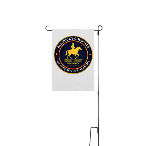 KCNA Yard Flag, a White 12" x 18" Yard Flag with Stake