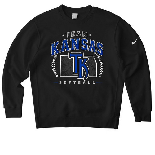TK Softball: Athletic Fit &nbsp;, a Black Nike Club Fleece Crewneck Sweatshirt