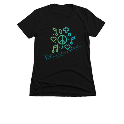 Music Brings People Together, a Black Women's Slim Fit Tee