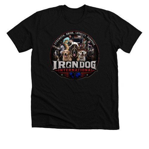 IronDog International, a Solid Black Blend Premium Unisex Tee