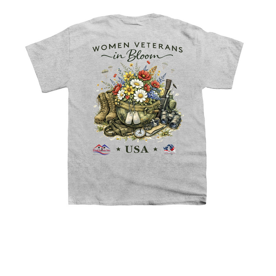 Women Veterans in Bloom ? Army Edition, a Sport Grey Youth Unisex Tee (back-view)