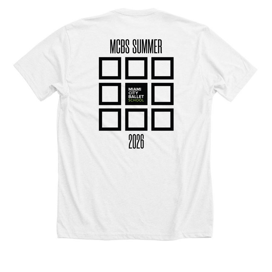 2026 Summer Intensive T-shirts (Black Logo), a Solid White Blend Premium Unisex Tee (back-view)