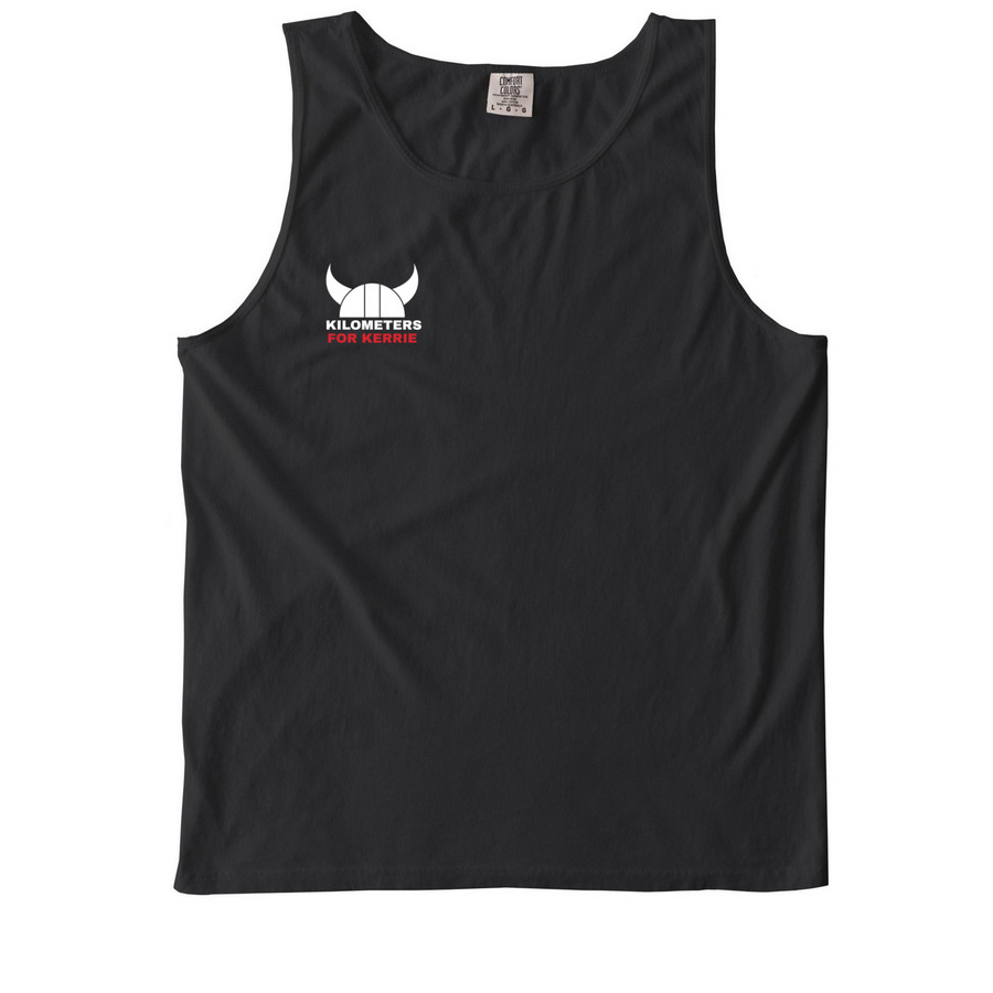 Kilometers for Kerrie, a Black Comfort Colors Tank Top