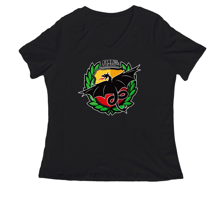 Ladies V-neck Tee, a Black Women's Relaxed V-Neck Tee