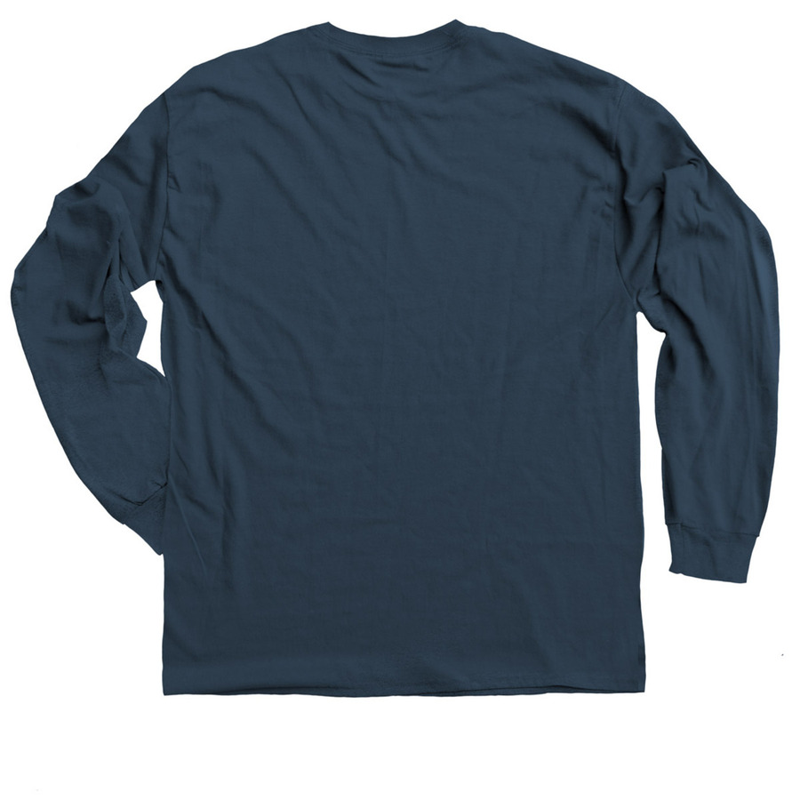 Women's All For Good, a Navy Classic Long Sleeve Tee (back-view)