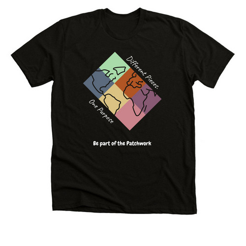 Be Part of the Patchwork, a Solid Black Blend Premium Unisex Tee