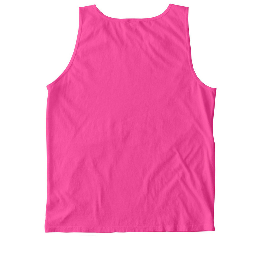 AUNT MAXXING, a Neon Pink Comfort Colors Tank Top (back-view)