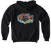 Kids: Kiss your butt goodbye, a Black Softstyle Youth Pullover Hoodie (back-view)