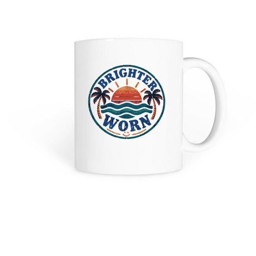 Brighter Worn Coffee Mug, a White Coffee Mug
