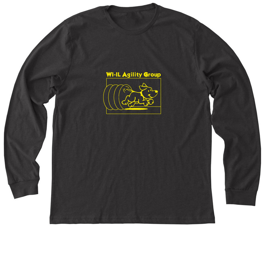 Large Yellow Logo - Shirts + Sweatshirts, a Dark Grey Heather Premium Long Sleeve Tee