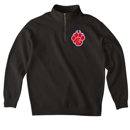 Panther Zip Pullover, a Black Midweight Quarter Zip Pullover