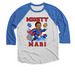 Mighty Mari!, a Vintage Royal and Heather White 3/4 Sleeve Baseball Tee