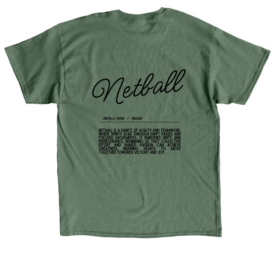 Denver Blizzard Netball Club, a Military Green Classic Unisex Tee (back-view)