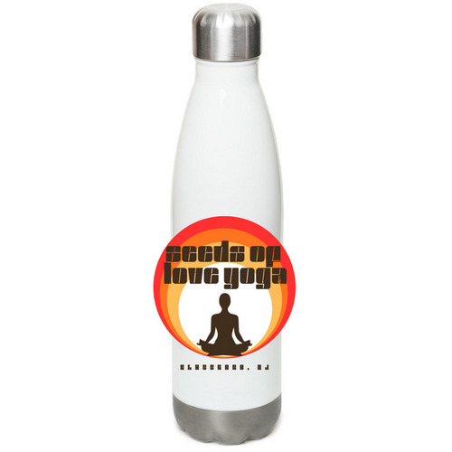 Fall Logo Sun&nbsp;, a White Stainless Steel Water Bottle