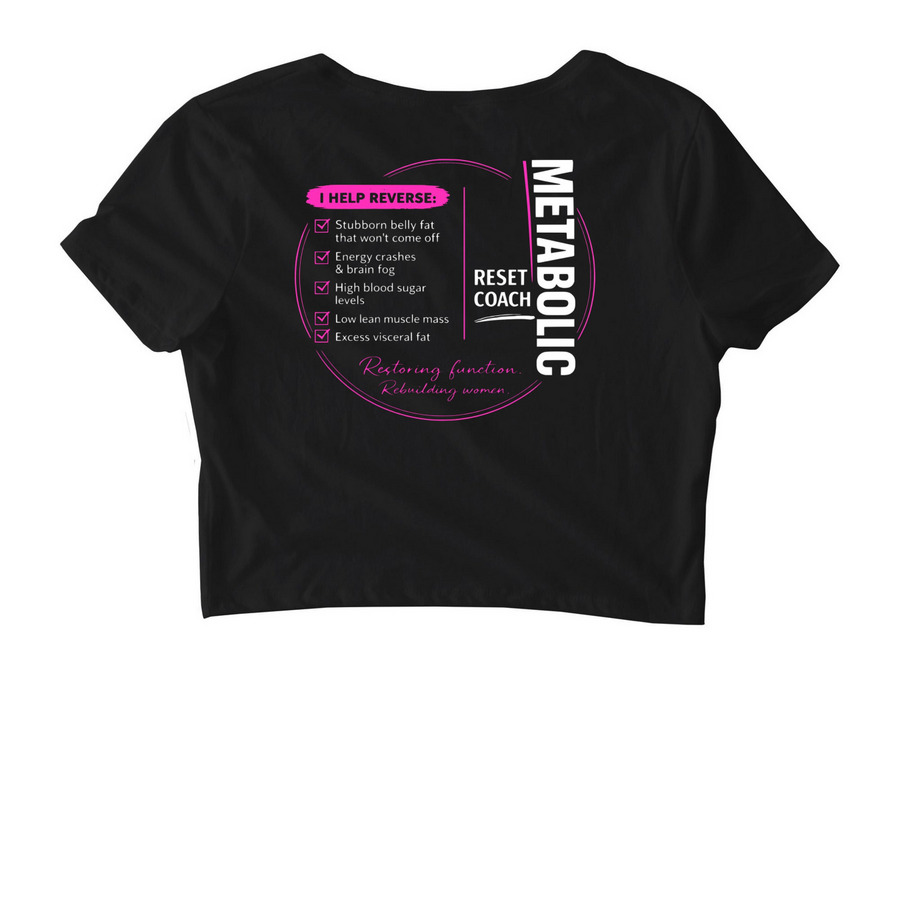 Fitted cropped tee, a Black Women's Fitted Cropped Tee (back-view)