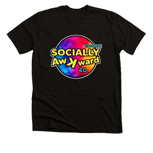 Socially Awkward 4.0 - Apparel, a Black Heather Premium Unisex Tee