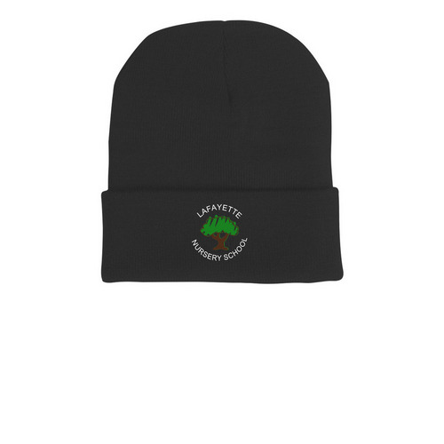 Beanies, a Black Printed Cuffed Beanie