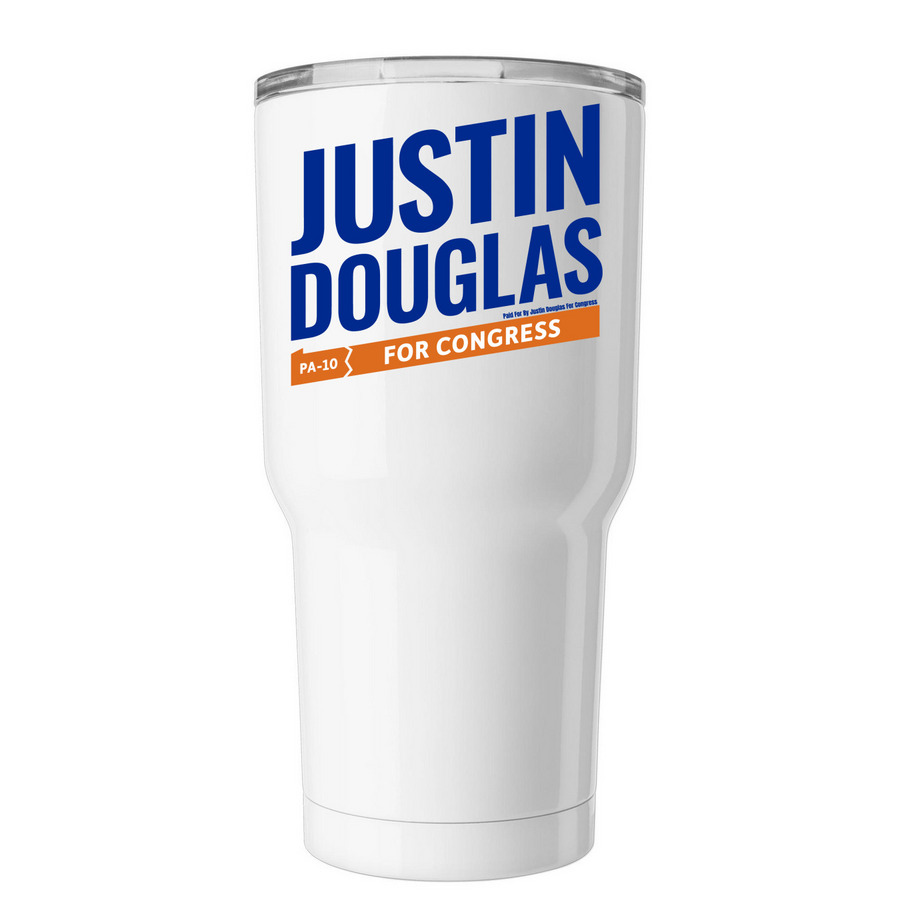 Coffee > Congress, a White Insulated Tumbler (back-view)
