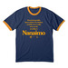M&TM Ringer - Gold/Blue, a Navy/ Gold Cotton Ringer Tee