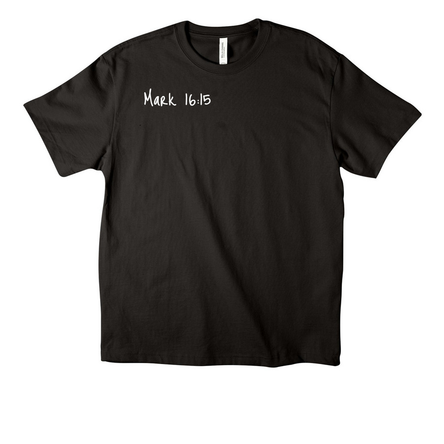 Go Into All the World, a Black Unisex Heavyweight Tee