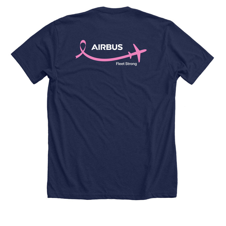 WIN of Airbus - Fleet Strong Campaign, a Solid Navy Blend Premium Unisex Tee (back-view)