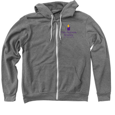 FSA Candle Zip-up Hoodie, a Deep Heather Zip Up Hoodie