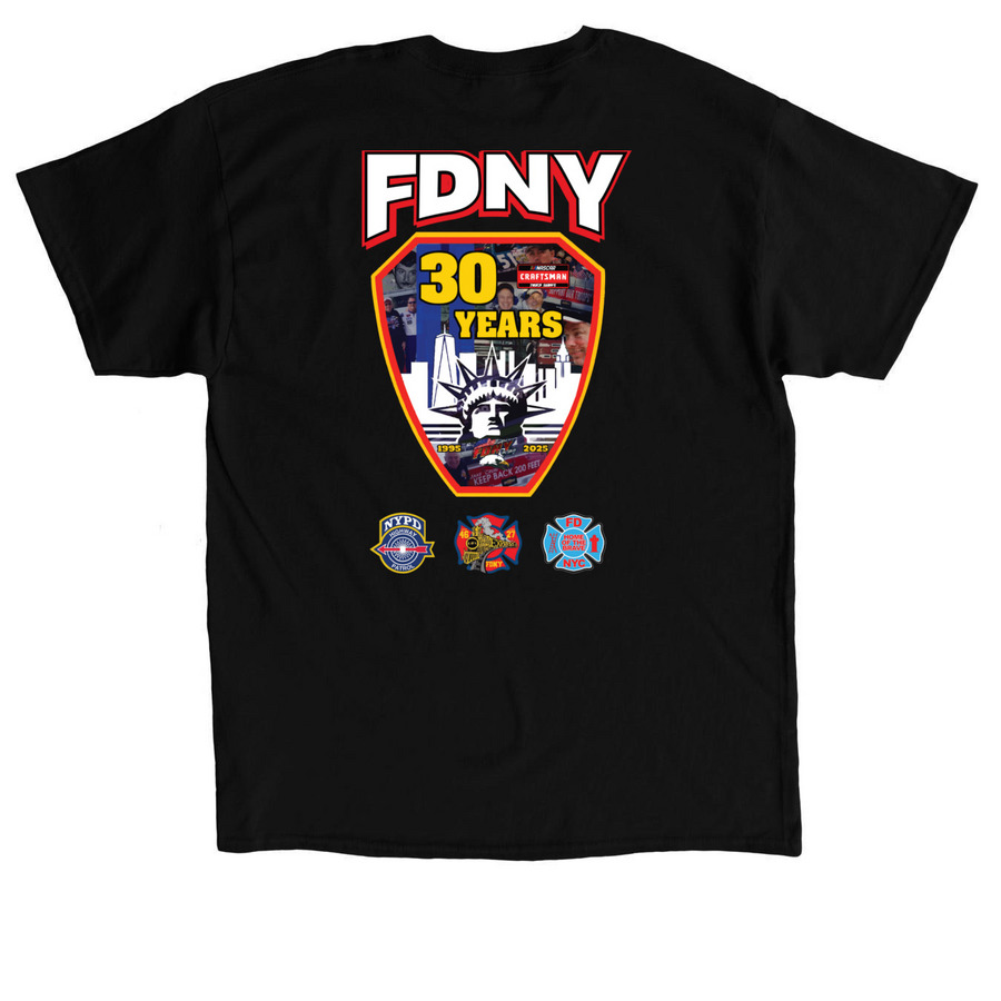 FDNY Racing Team Shirts!&nbsp;, a Black Classic Unisex Tee (back-view)