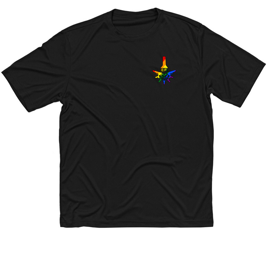 Pride Logo Performance Tops, a Black Classic Performance Tee