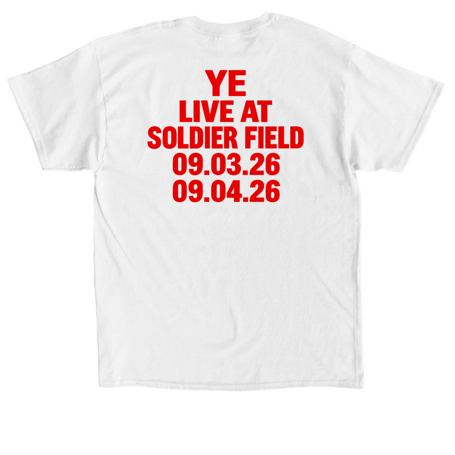 ye live at soldier field merch, a White Classic Unisex Tee (back-view)