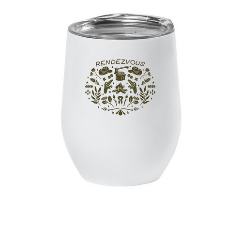 Rendezvous 2026 | Wine Tumbler, a White Insulated Wine Cup