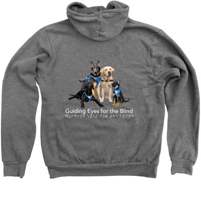 Guiding Eyes for the Blind Region Fundraiser, a Deep Heather Zip Up Hoodie