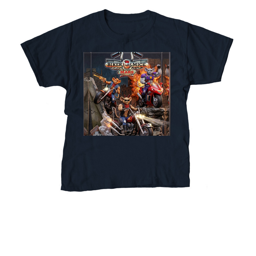 SNES Biker Mice from Mars T-Shirt, a Navy Youth Unisex Tee