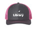 Bozeman Library Lid, a Charcoal/ Neon Pink Printed Snapback Trucker Cap